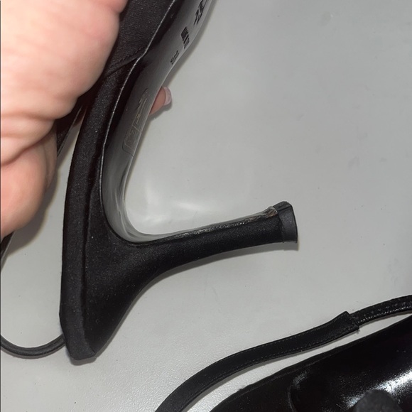 La Perla women’s size 38 Elegant Black sling back Heels / preowned/ vintage look - Picture 7 of 12